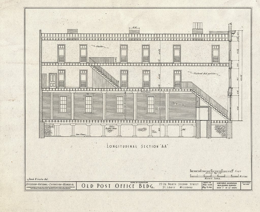 Blueprint HABS MO,96-SALU,48- (Sheet 7 of 13) - Old Post Office Building (Ruins), 22-26 North Second Street, Saint Louis, Independent City, MO