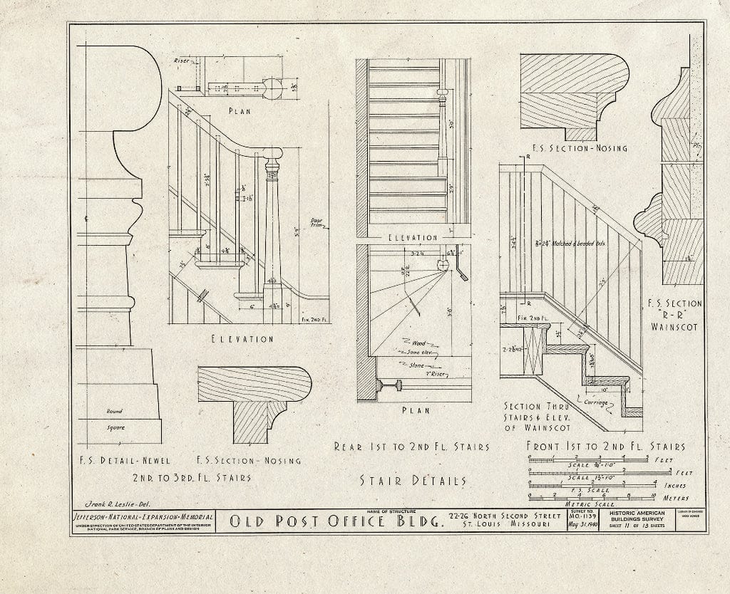 Blueprint HABS MO,96-SALU,48- (Sheet 11 of 13) - Old Post Office Building (Ruins), 22-26 North Second Street, Saint Louis, Independent City, MO
