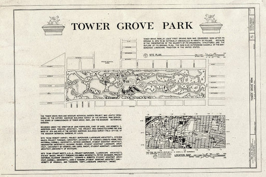 Blueprint HABS MO,96-SALU,46- (Sheet 1 of 4) - Tower Grove Park, 4255 Arsenal Street, Saint Louis, Independent City, MO