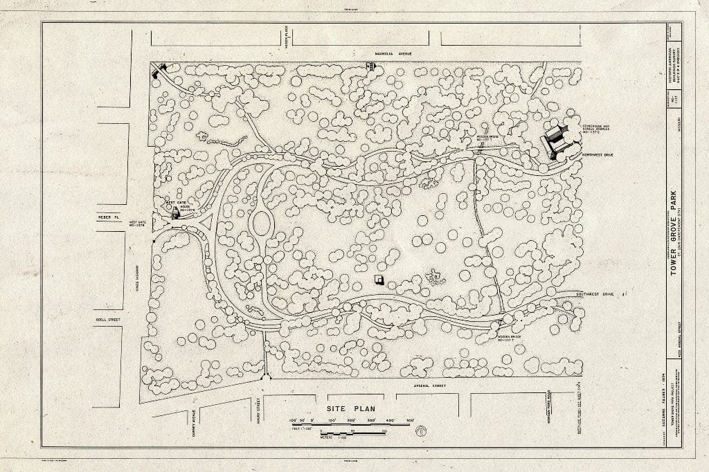 Blueprint HABS MO,96-SALU,46- (Sheet 2 of 4) - Tower Grove Park, 4255 Arsenal Street, Saint Louis, Independent City, MO