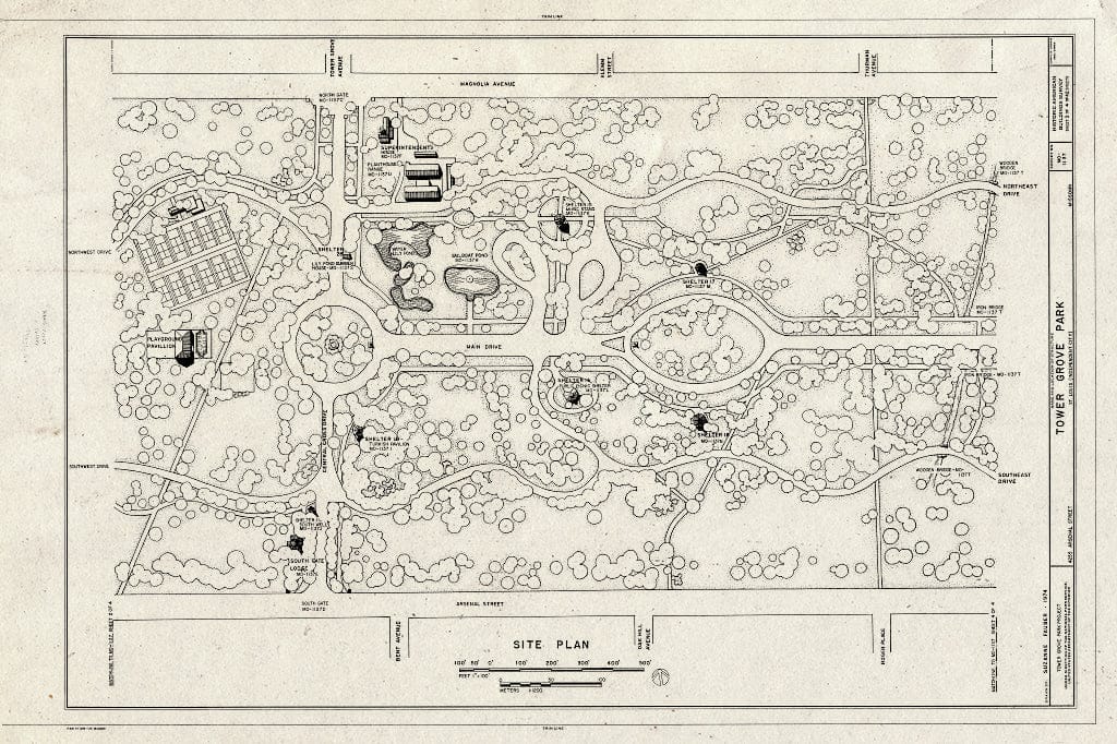 Blueprint HABS MO,96-SALU,46- (Sheet 3 of 4) - Tower Grove Park, 4255 Arsenal Street, Saint Louis, Independent City, MO
