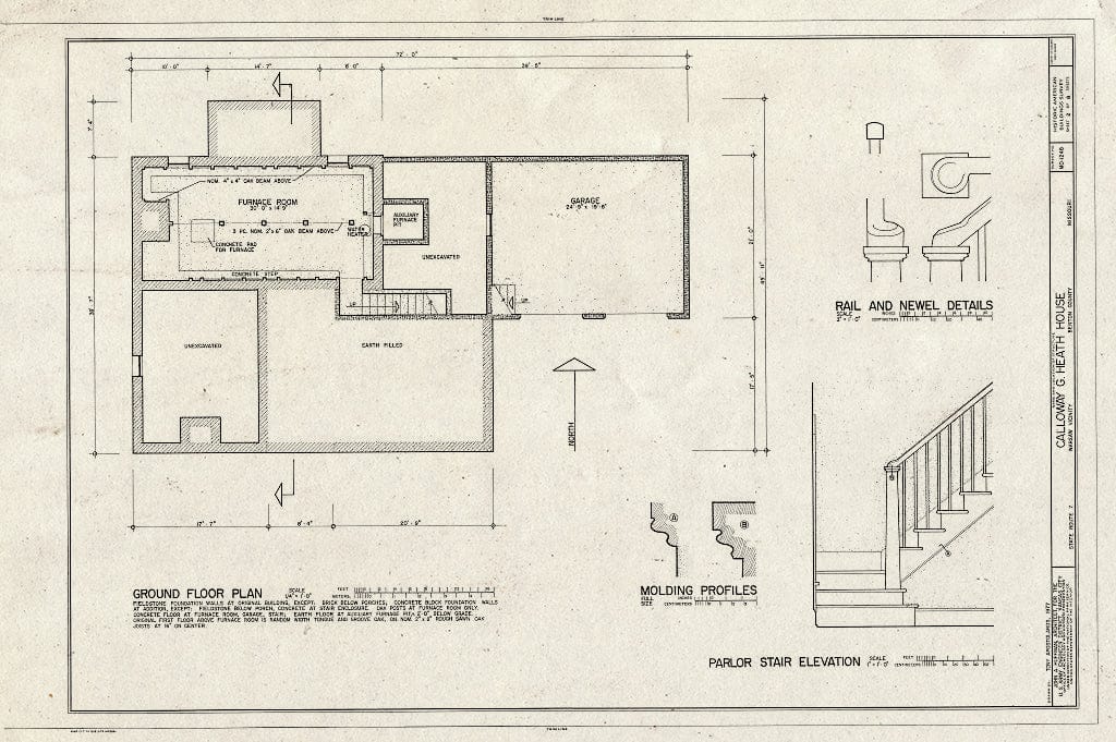 Blueprint HABS MO,8-Wars.V,2- (Sheet 2 of 8) - Calloway G. Heath House, Route 7 & Route KK Vicinity, Warsaw, Benton County, MO