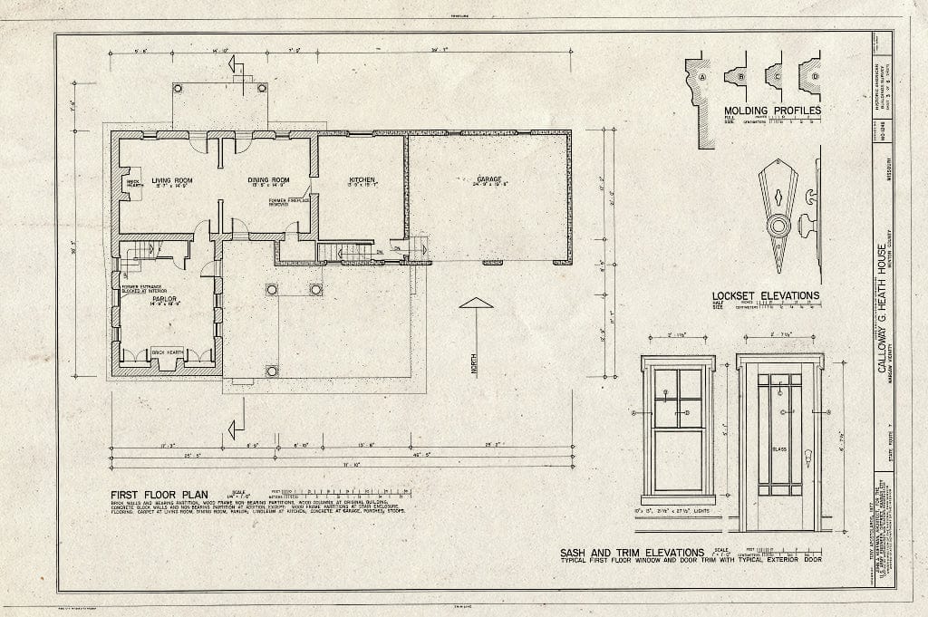 Blueprint HABS MO,8-Wars.V,2- (Sheet 3 of 8) - Calloway G. Heath House, Route 7 & Route KK Vicinity, Warsaw, Benton County, MO
