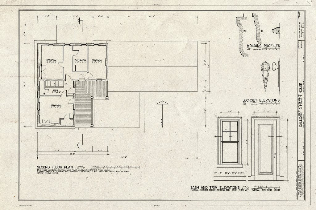 Blueprint HABS MO,8-Wars.V,2- (Sheet 4 of 8) - Calloway G. Heath House, Route 7 & Route KK Vicinity, Warsaw, Benton County, MO