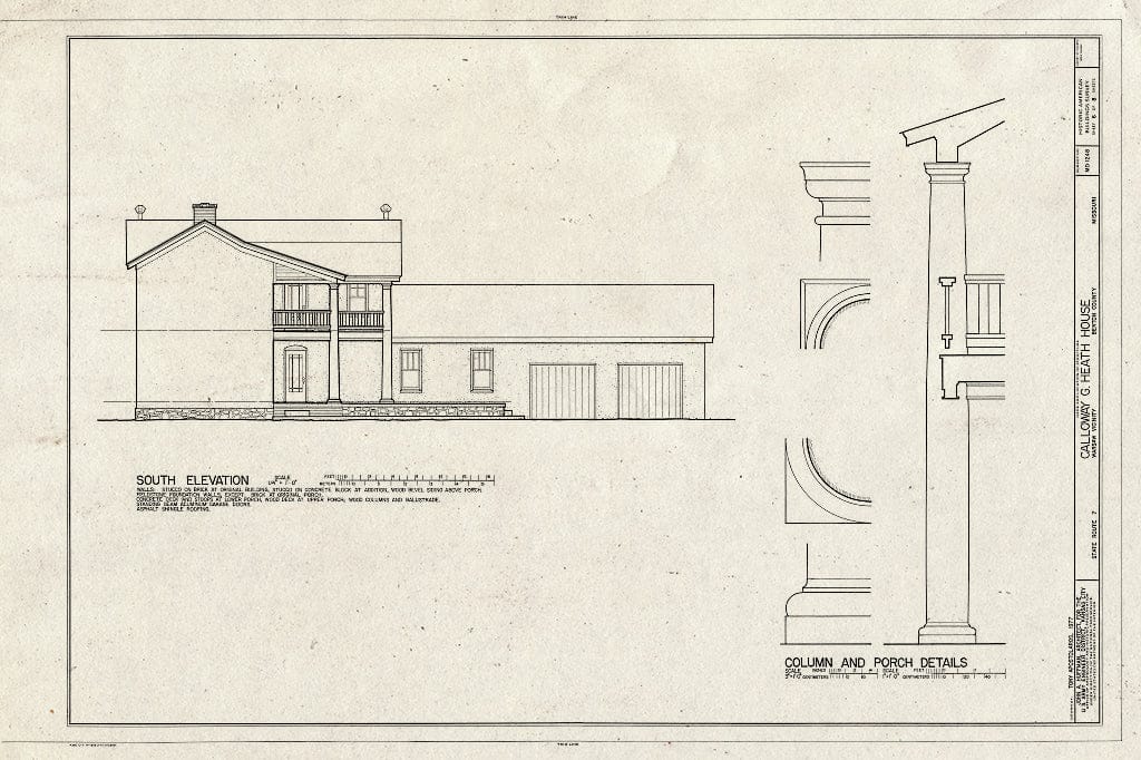 Blueprint HABS MO,8-Wars.V,2- (Sheet 6 of 8) - Calloway G. Heath House, Route 7 & Route KK Vicinity, Warsaw, Benton County, MO