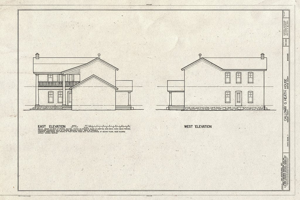 Blueprint HABS MO,8-Wars.V,2- (Sheet 7 of 8) - Calloway G. Heath House, Route 7 & Route KK Vicinity, Warsaw, Benton County, MO