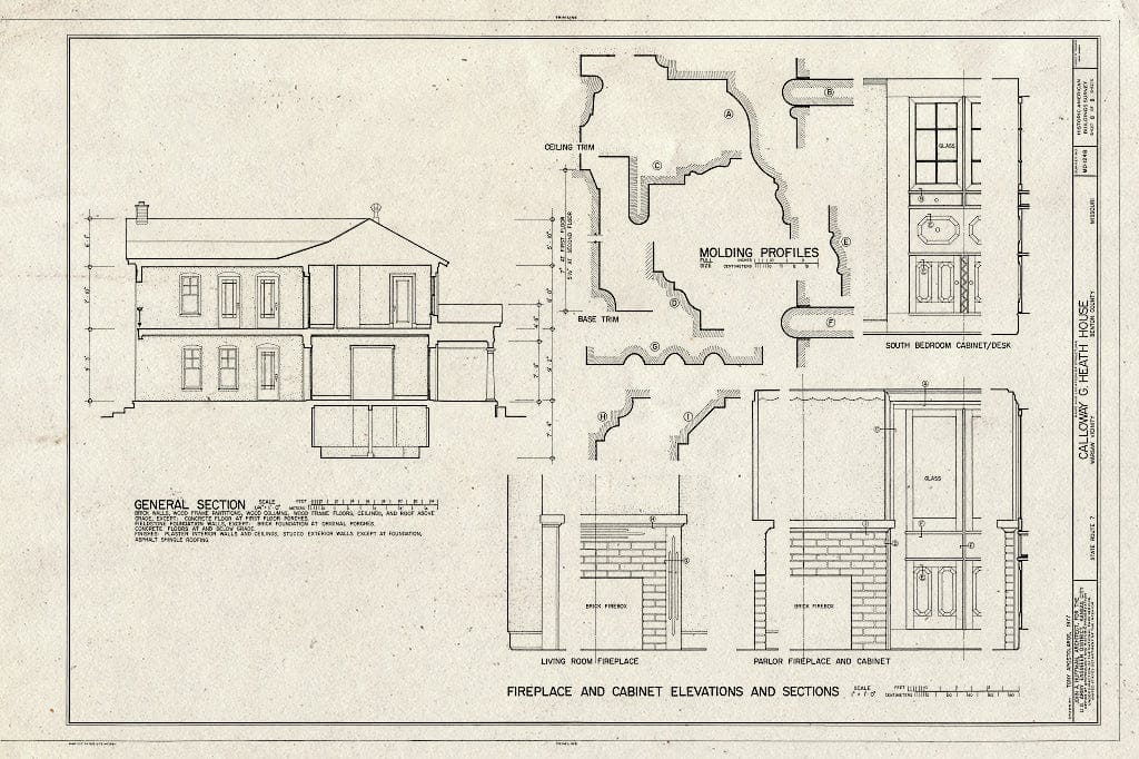 Blueprint HABS MO,8-Wars.V,2- (Sheet 8 of 8) - Calloway G. Heath House, Route 7 & Route KK Vicinity, Warsaw, Benton County, MO