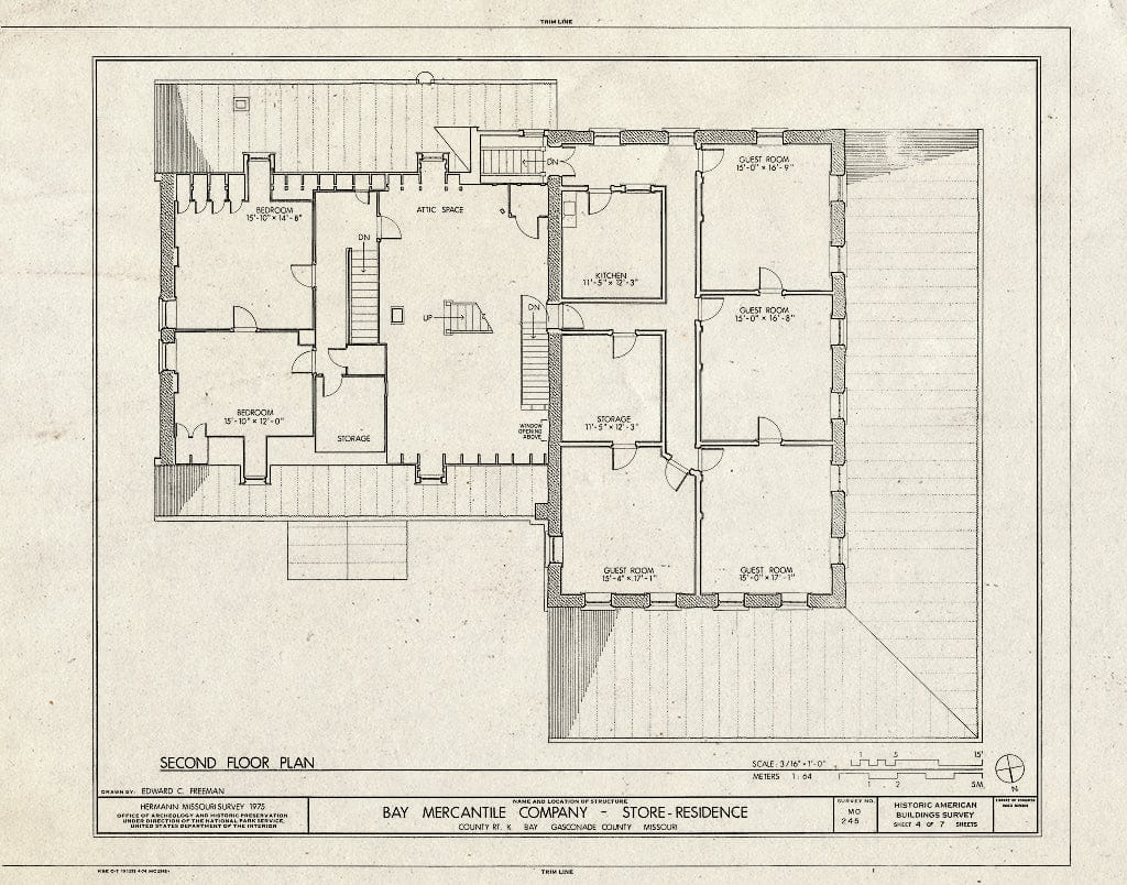 Blueprint HABS MO,37-Bay,1- (Sheet 4 of 7) - Bay Mercantile Company, Store-Residence, County Route K, South of Intersection with Fowler Road, Bay, Gasconade County, MO
