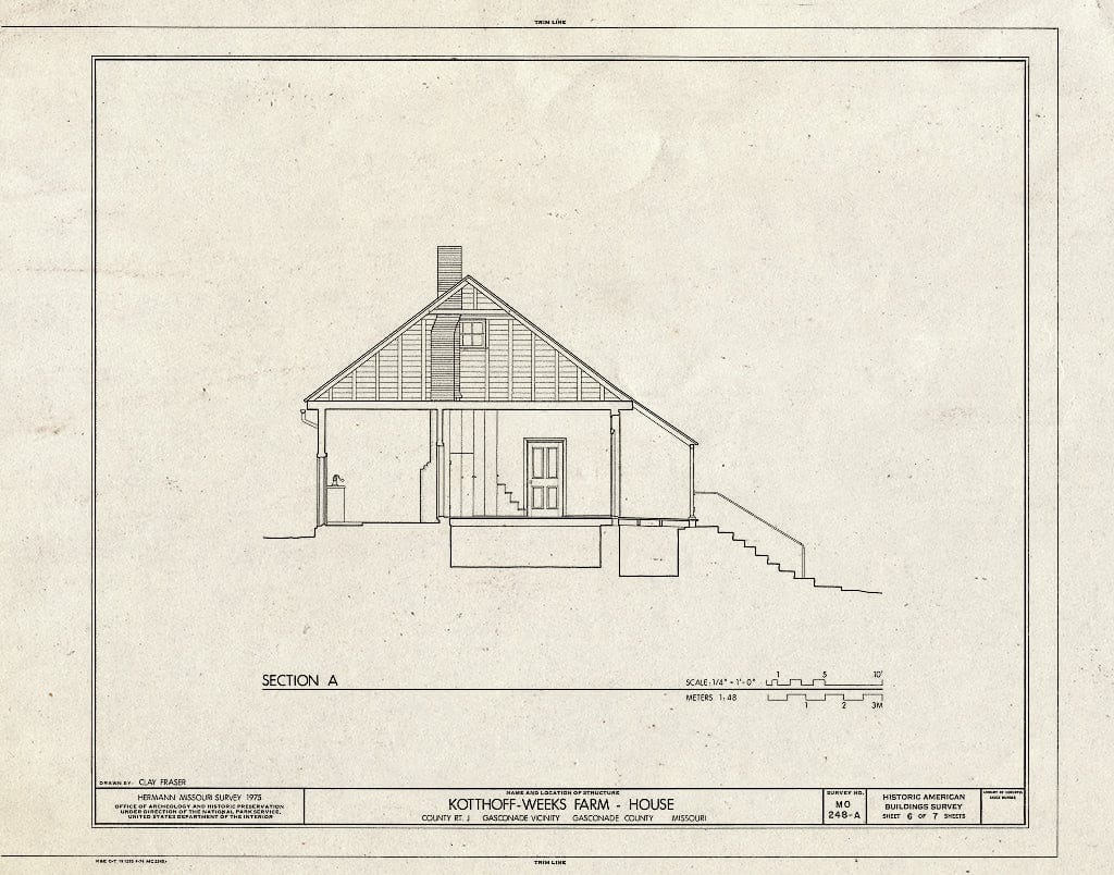 Blueprint HABS MO,37-GASC.V,1A- (Sheet 6 of 7) - Kotthoff-Weeks Farmhouse, County Route J Vicinity, Gasconade, Gasconade County, MO