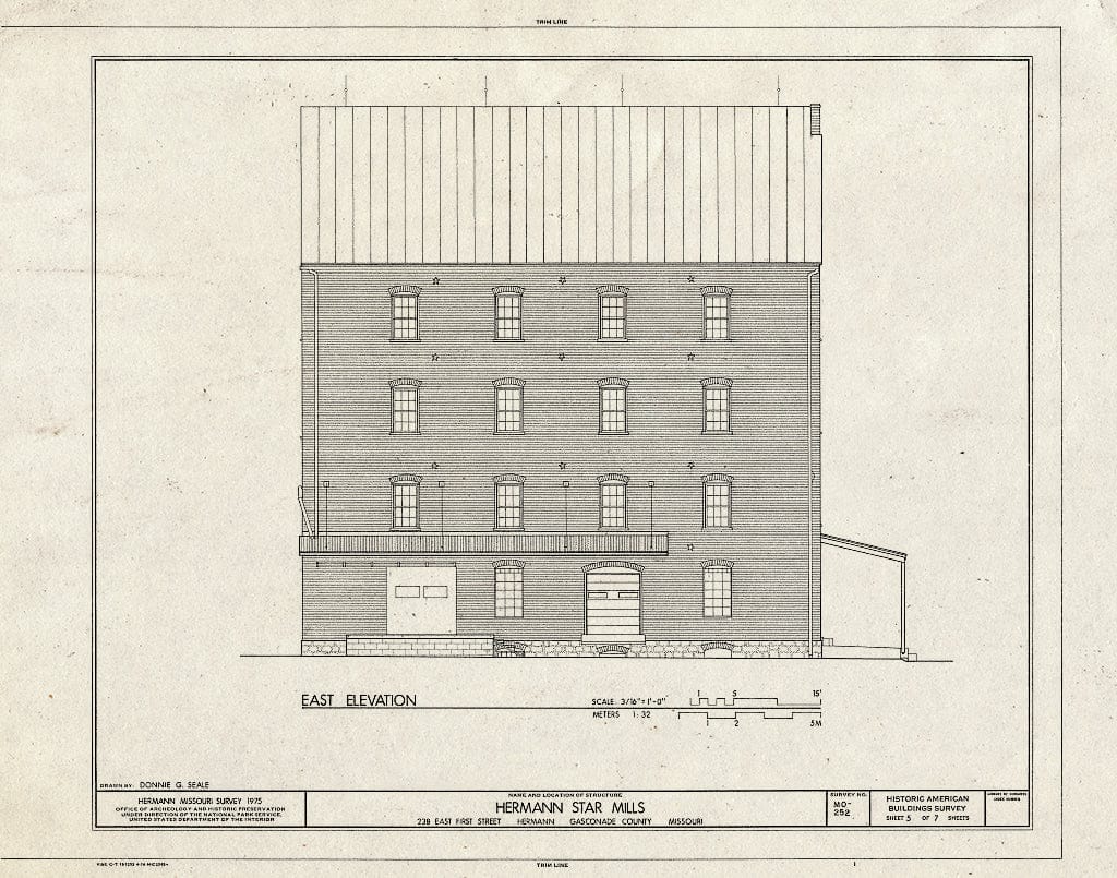 Blueprint HABS MO,37-Herm,7- (Sheet 5 of 7) - Hermann Star Mills, 238 East First Street, Hermann, Gasconade County, MO
