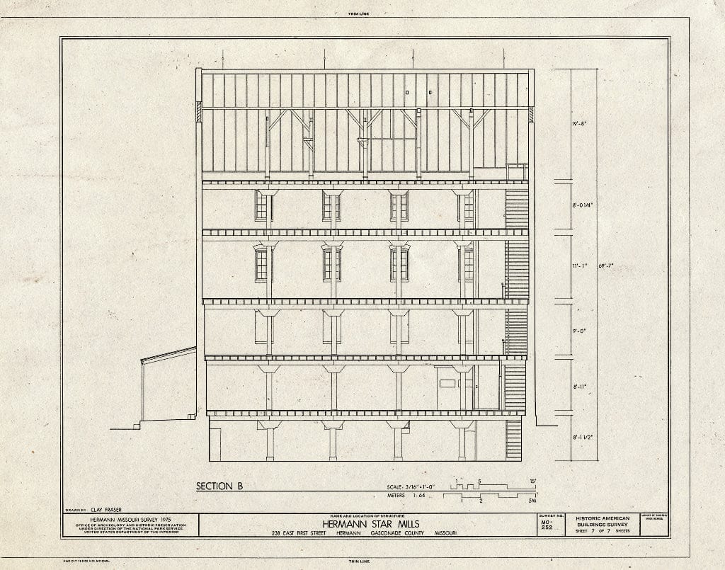 Blueprint HABS MO,37-Herm,7- (Sheet 7 of 7) - Hermann Star Mills, 238 East First Street, Hermann, Gasconade County, MO