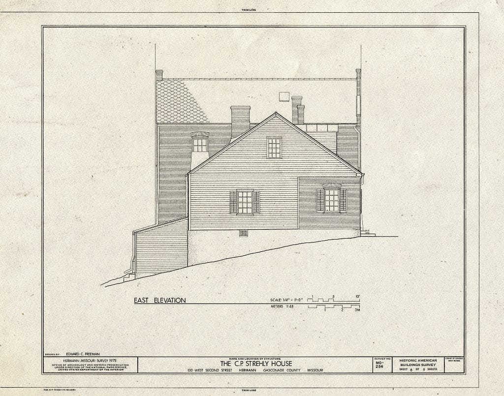 Blueprint HABS MO,37-Herm,24- (Sheet 6 of 9) - C. P. Strehly House, 130 Second Street, Hermann, Gasconade County, MO