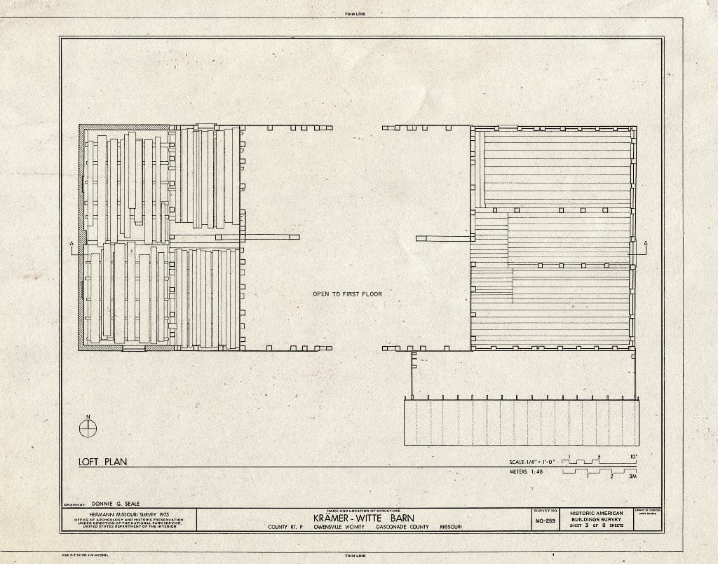 Blueprint HABS MO,37-OWVI.V,1A- (Sheet 3 of 8) - Kramer-Witte Barn, County Route P, Owensville, Gasconade County, MO