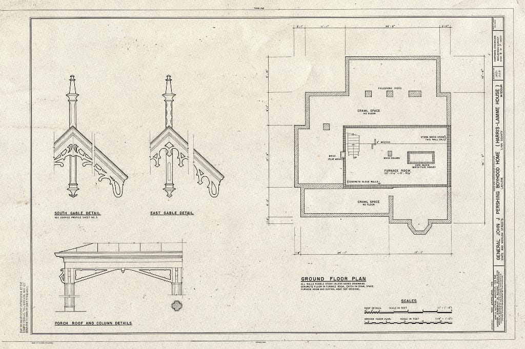 Blueprint HABS MO,58-LACL,1- (Sheet 2 of 7) - General John J. Pershing Boyhood Home, State & Worlow Streets, Laclede, Linn County, MO