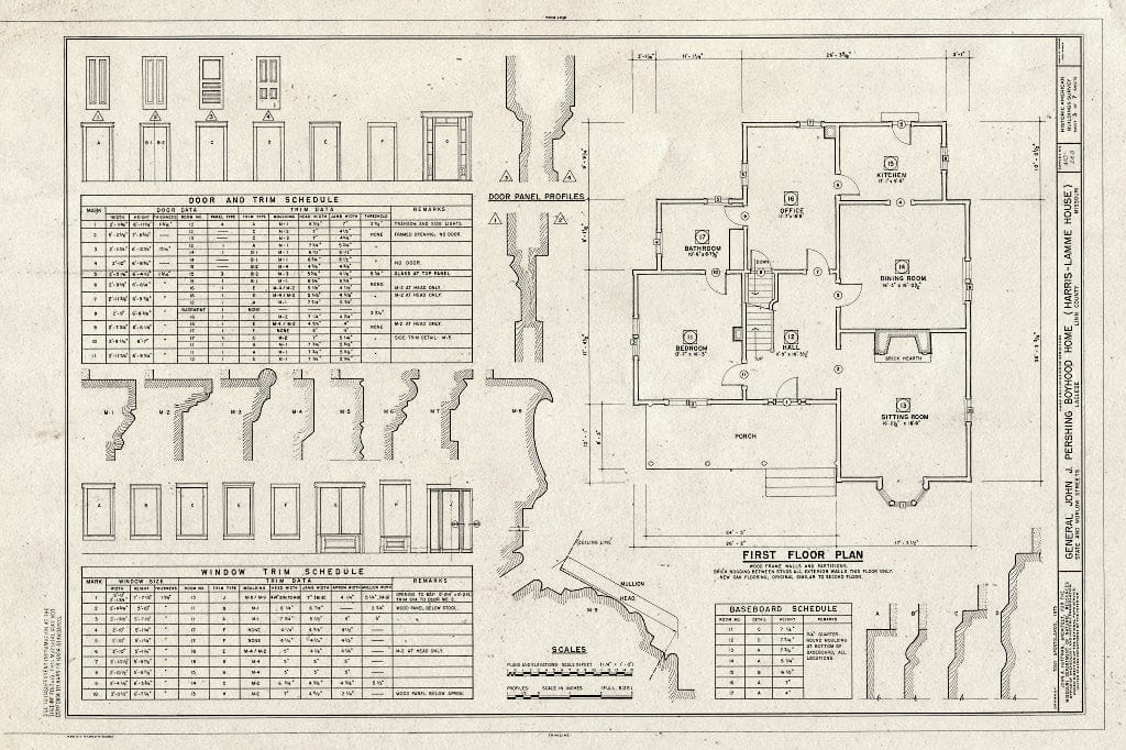 Blueprint HABS MO,58-LACL,1- (Sheet 3 of 7) - General John J. Pershing Boyhood Home, State & Worlow Streets, Laclede, Linn County, MO