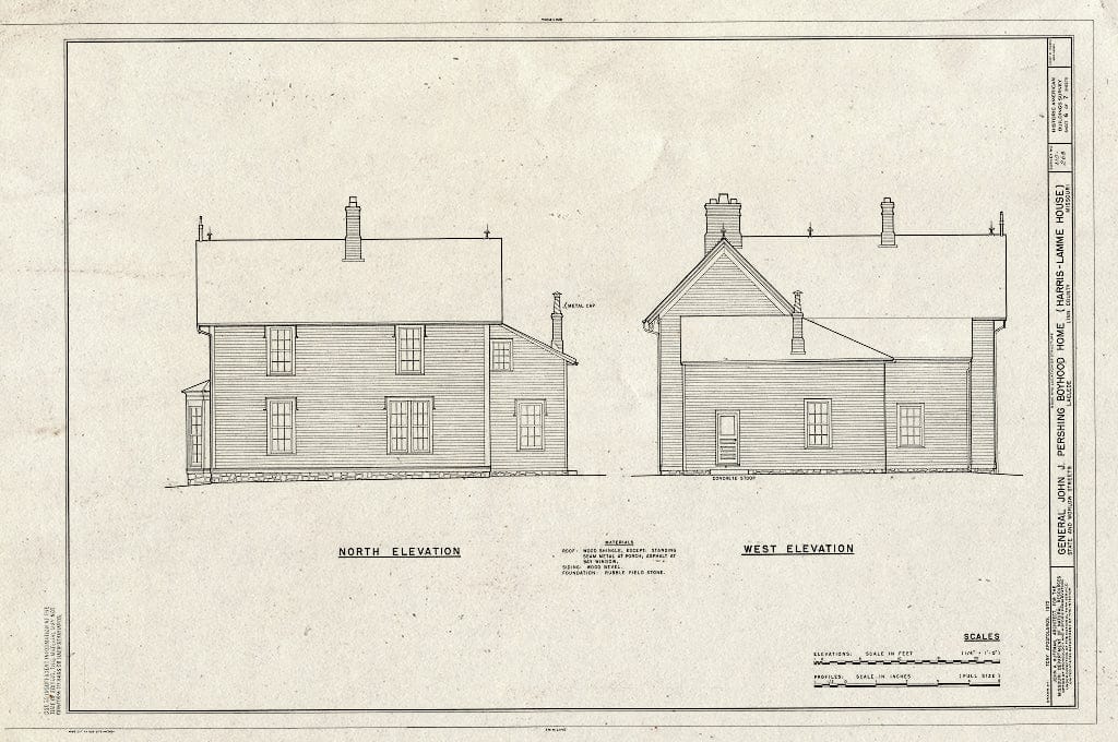 Blueprint HABS MO,58-LACL,1- (Sheet 6 of 7) - General John J. Pershing Boyhood Home, State & Worlow Streets, Laclede, Linn County, MO