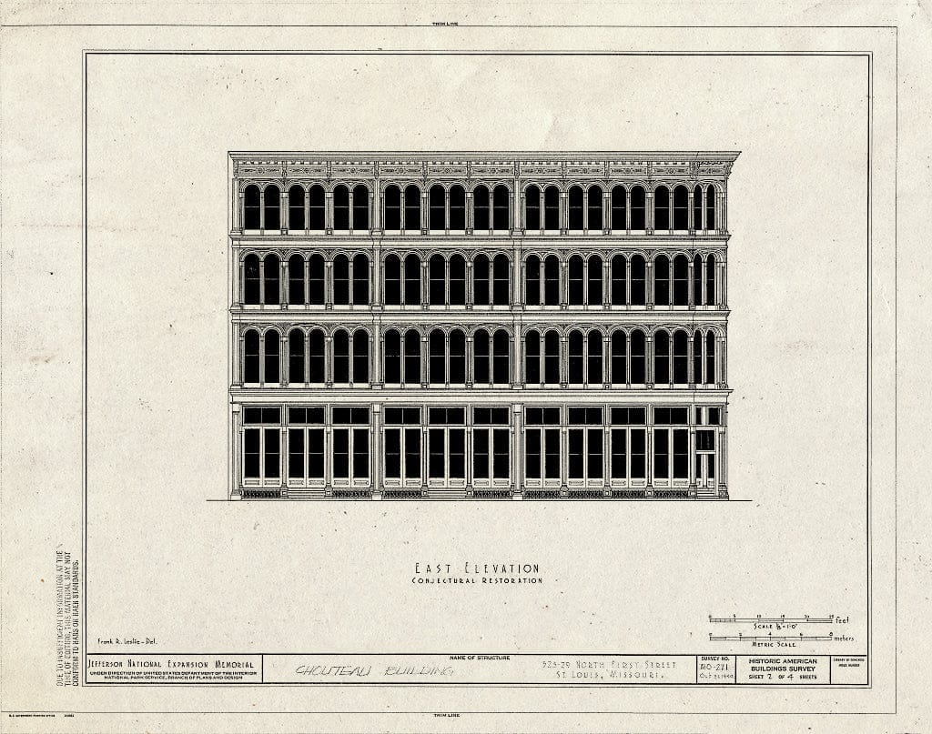 Blueprint HABS MO,96-SALU,88- (Sheet 2 of 4) - Chouteau Building, 523-529 North First Street, Saint Louis, Independent City, MO