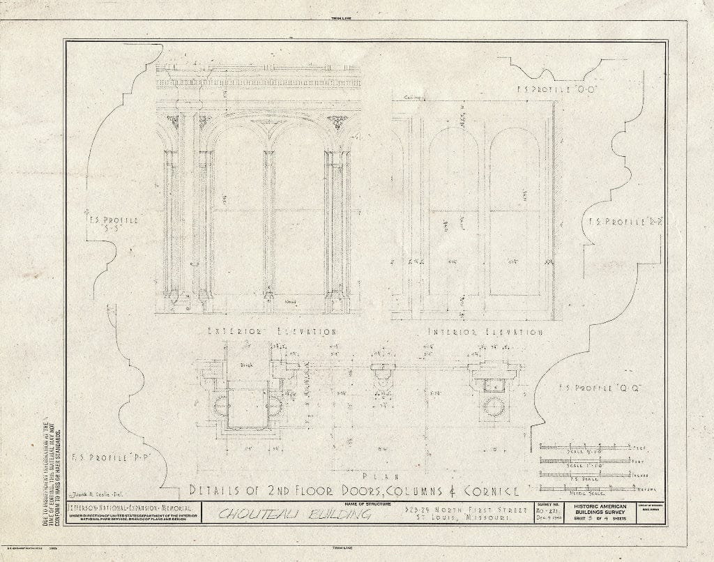 Blueprint HABS MO,96-SALU,88- (Sheet 3 of 4) - Chouteau Building, 523-529 North First Street, Saint Louis, Independent City, MO