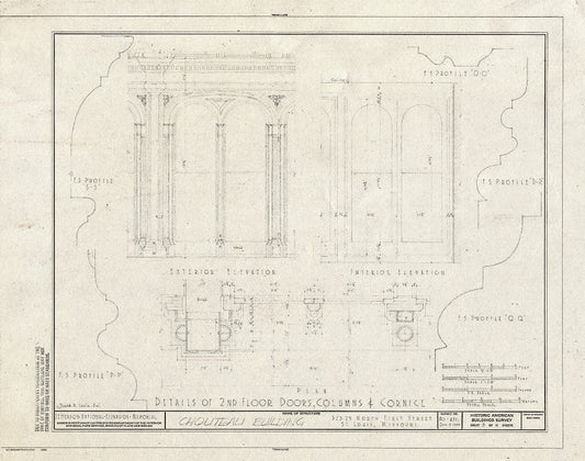 Blueprint HABS MO,96-SALU,88- (Sheet 3 of 4) - Chouteau Building, 523-529 North First Street, Saint Louis, Independent City, MO