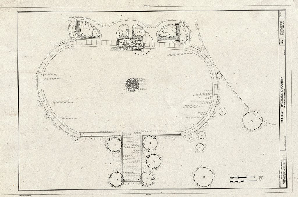 Blueprint HABS MO,96-SALU,46H- (Sheet 1 of 2) - Tower Grove Park, Sailboat Pond, 4255 Arsenal Street, Saint Louis, Independent City, MO