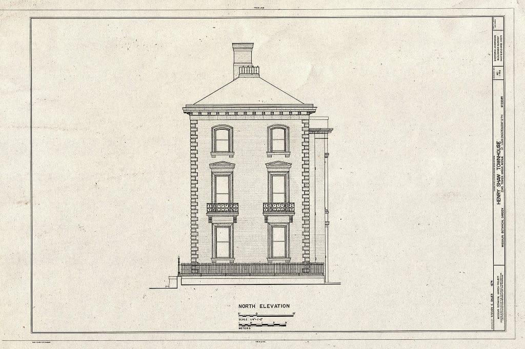 Blueprint HABS MO,96-SALU,105A- (Sheet 6 of 10) - Missouri Botanical Garden, Henry Shaw Townhouse, 2345 Tower Grove Avenue, Saint Louis, Independent City, MO
