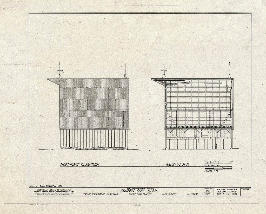Blueprint HABS MO,24-SMITV.V,1- (Sheet 4 of 5) - Rueben Ross Barn, Clinton County Line Vicinity, Smithville, Clay County, MO