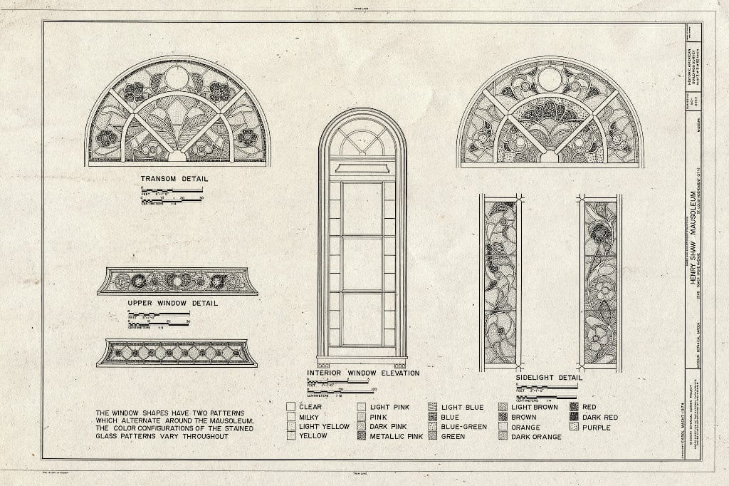 Blueprint HABS MO,96-SALU,105E- (Sheet 3 of 3) - Missouri Botanical Garden, Henry Shaw Mausoleum, 2345 Tower Grove Avenue, Saint Louis, Independent City, MO