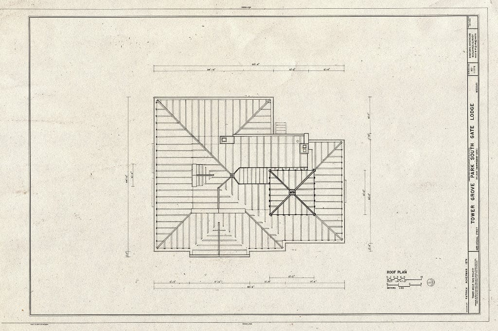 Blueprint HABS MO,96-SALU,46E- (Sheet 4 of 10) - Tower Grove Park, South Gate Lodge, 4255 Arsenal Street, Saint Louis, Independent City, MO