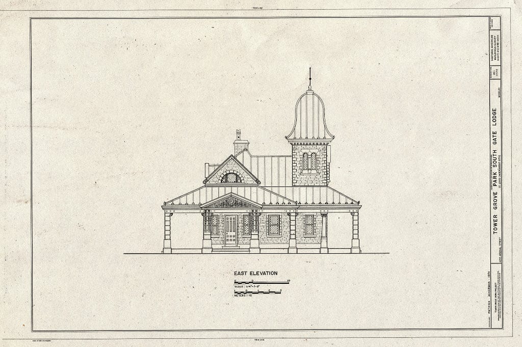 Blueprint HABS MO,96-SALU,46E- (Sheet 5 of 10) - Tower Grove Park, South Gate Lodge, 4255 Arsenal Street, Saint Louis, Independent City, MO