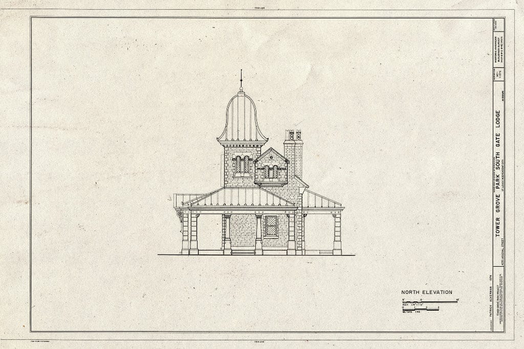 Blueprint HABS MO,96-SALU,46E- (Sheet 6 of 10) - Tower Grove Park, South Gate Lodge, 4255 Arsenal Street, Saint Louis, Independent City, MO