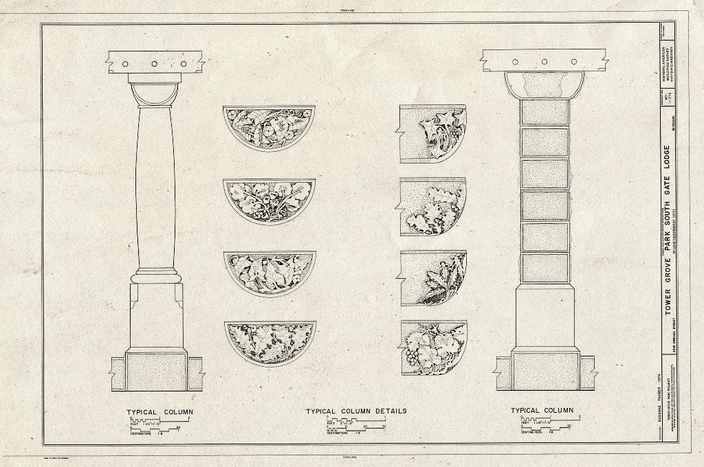 Blueprint HABS MO,96-SALU,46E- (Sheet 9 of 10) - Tower Grove Park, South Gate Lodge, 4255 Arsenal Street, Saint Louis, Independent City, MO