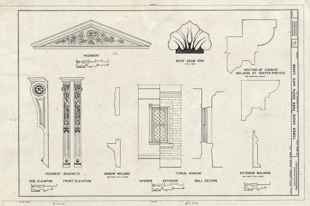 Blueprint HABS MO,96-SALU,46E- (Sheet 10 of 10) - Tower Grove Park, South Gate Lodge, 4255 Arsenal Street, Saint Louis, Independent City, MO