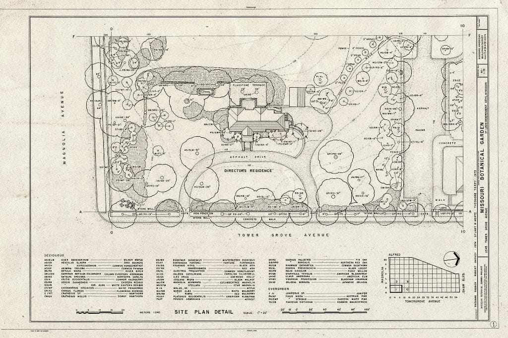 Blueprint HABS MO,96-SALU,105- (Sheet 3 of 24) - Missouri Botanical Garden, 2345 Tower Grove Avenue, Saint Louis, Independent City, MO