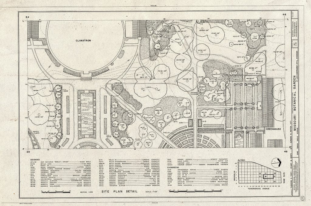 Blueprint HABS MO,96-SALU,105- (Sheet 20 of 24) - Missouri Botanical Garden, 2345 Tower Grove Avenue, Saint Louis, Independent City, MO