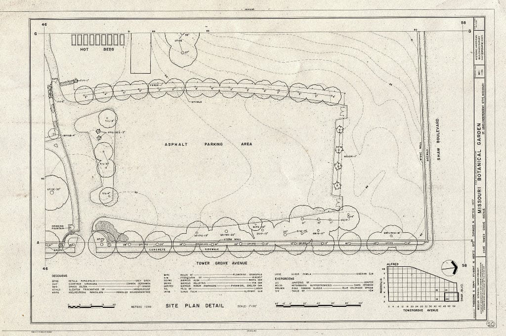 Blueprint HABS MO,96-SALU,105- (Sheet 22 of 24) - Missouri Botanical Garden, 2345 Tower Grove Avenue, Saint Louis, Independent City, MO