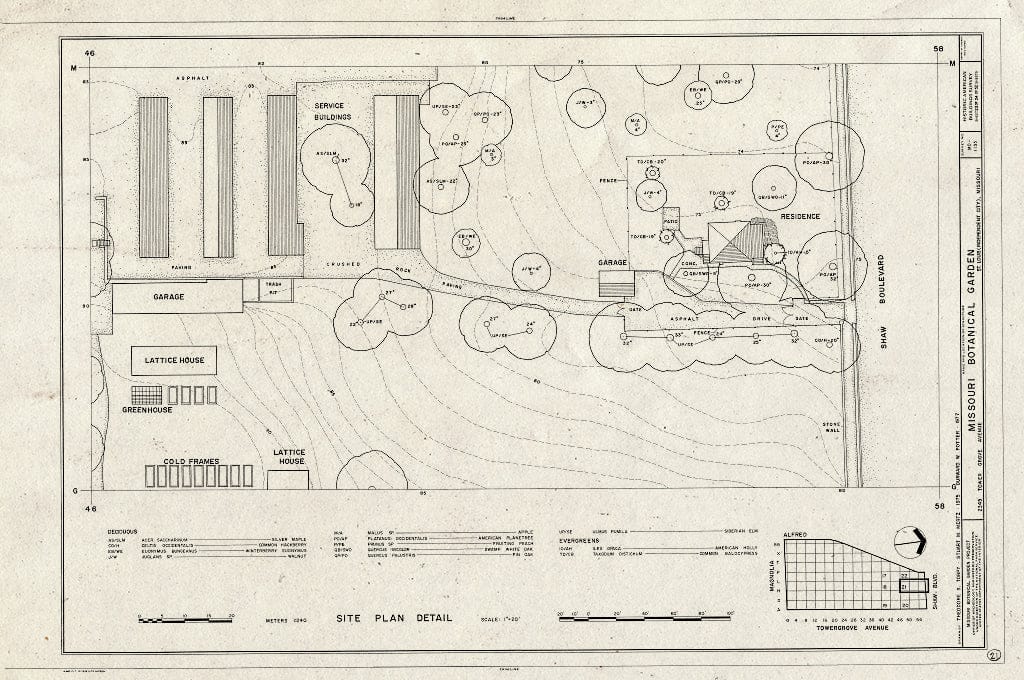 Blueprint HABS MO,96-SALU,105- (Sheet 23 of 24) - Missouri Botanical Garden, 2345 Tower Grove Avenue, Saint Louis, Independent City, MO