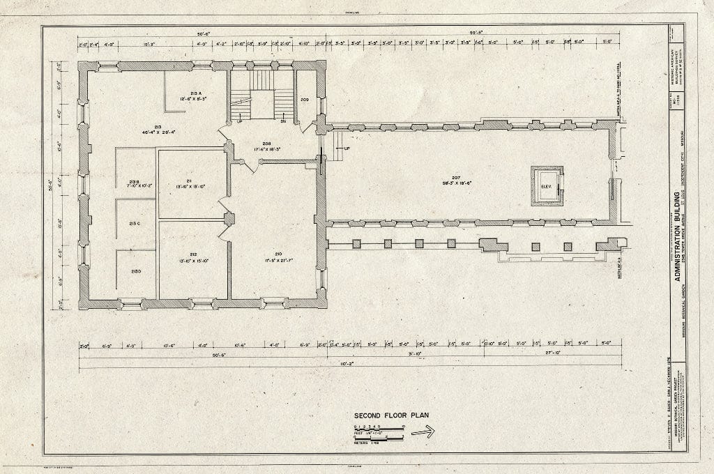 Blueprint HABS MO,96-SALU,105B- (Sheet 4 of 8) - Missouri Botanical Garden, Administration Building, 2345 Tower Grove Avenue, Saint Louis, Independent City, MO