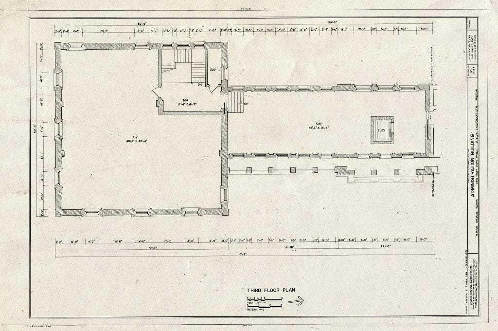 Blueprint HABS MO,96-SALU,105B- (Sheet 5 of 8) - Missouri Botanical Garden, Administration Building, 2345 Tower Grove Avenue, Saint Louis, Independent City, MO