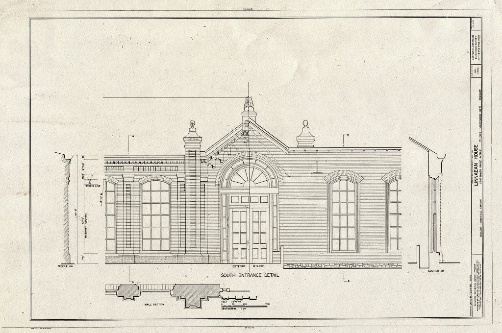 Blueprint HABS MO,96-SALU,105D- (Sheet 3 of 3) - Missouri Botanical Garden, Linnaean House, 2345 Tower Grove Avenue, Saint Louis, Independent City, MO