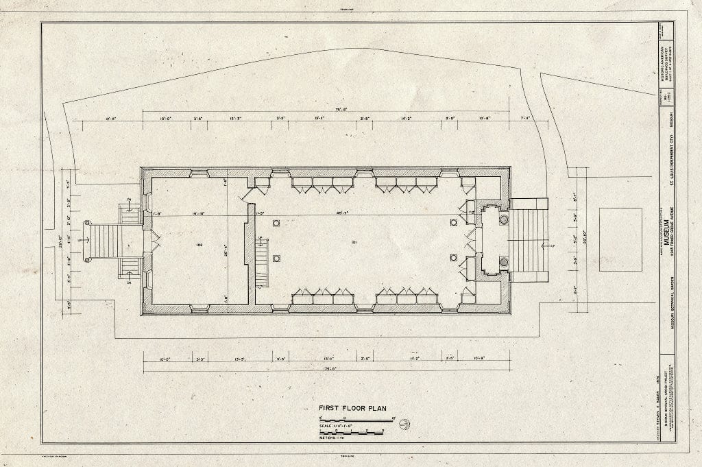 Blueprint HABS MO,96-SALU,105C- (Sheet 1 of 4) - Missouri Botanical Garden, Museum, 2345 Tower Grove Avenue, Saint Louis, Independent City, MO