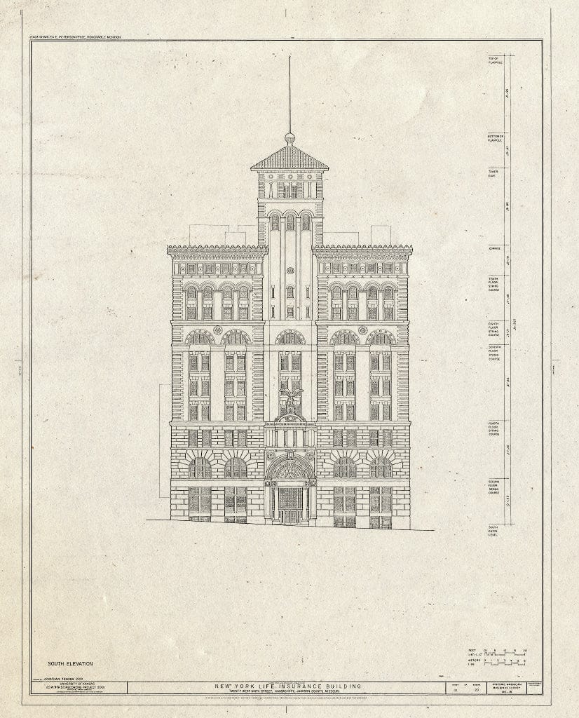 Blueprint HABS MO,48-KANCI,12- (Sheet 10 of 20) - New York Life Insurance Building, 20 West Ninth Street, Kansas City, Jackson County, MO