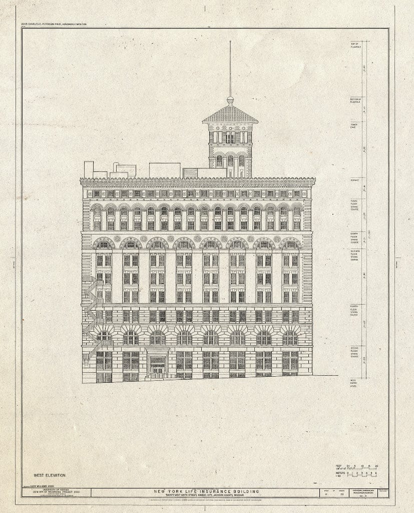 Blueprint HABS MO,48-KANCI,12- (Sheet 11 of 20) - New York Life Insurance Building, 20 West Ninth Street, Kansas City, Jackson County, MO