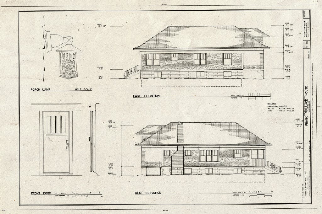 Blueprint HABS MO,48-INDEP,6- (Sheet 6 of 7) - Frank Wallace House, 601 West Truman Road, Independence, Jackson County, MO