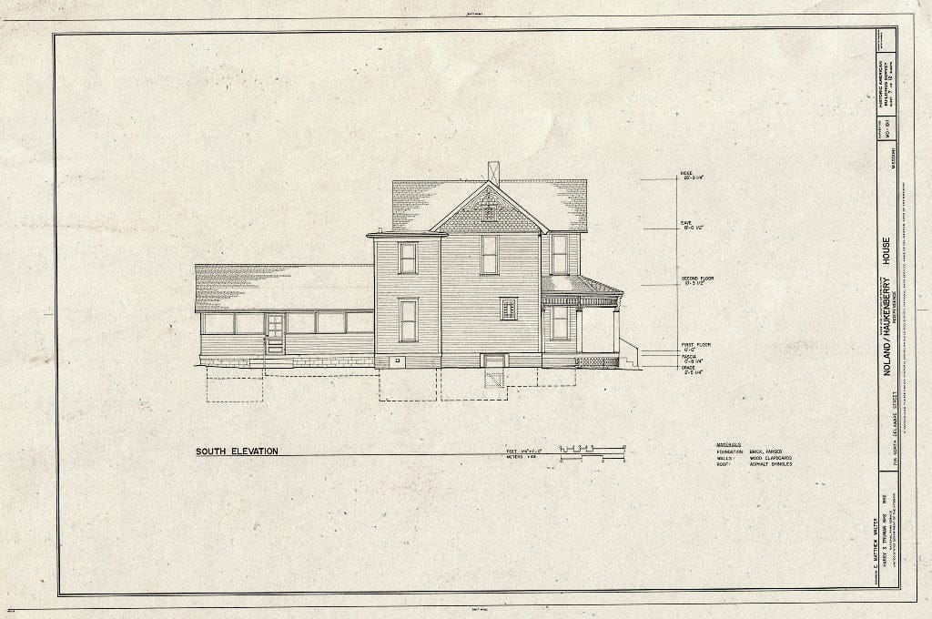 Blueprint HABS MO,48-INDEP,8- (Sheet 7 of 12) - Noland-Haukenberry House, 216 North Delaware Street, Independence, Jackson County, MO