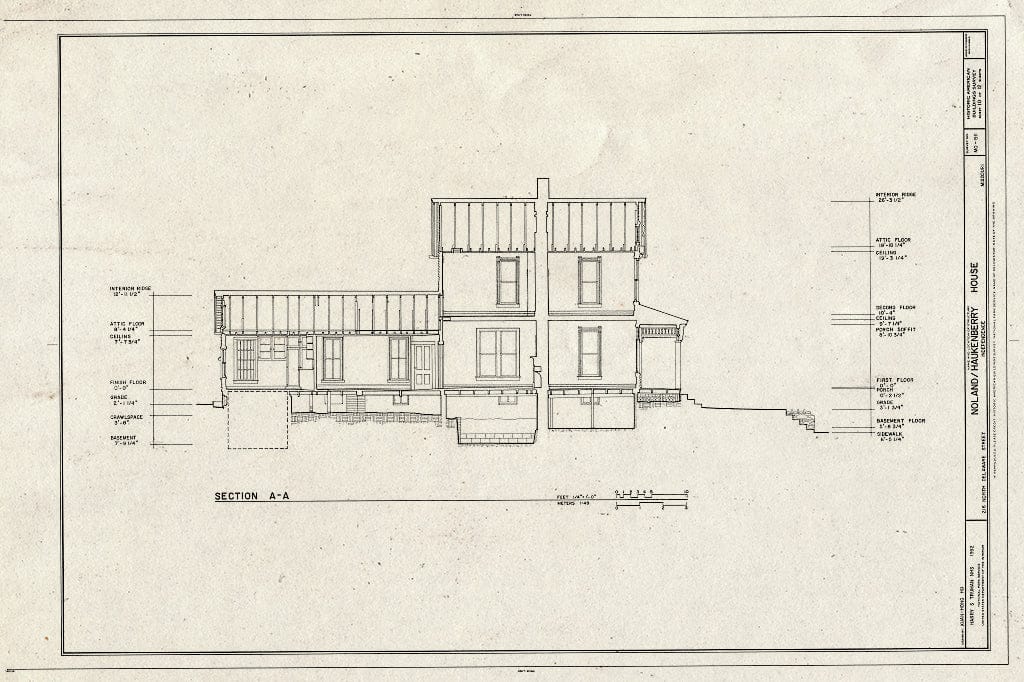 Blueprint HABS MO,48-INDEP,8- (Sheet 10 of 12) - Noland-Haukenberry House, 216 North Delaware Street, Independence, Jackson County, MO