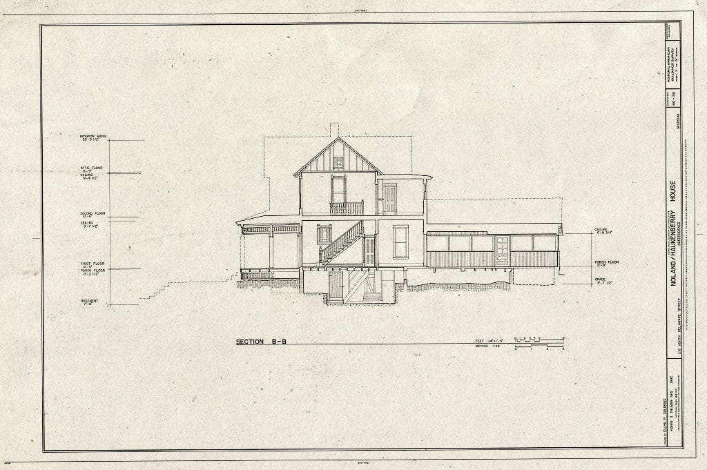 Blueprint HABS MO,48-INDEP,8- (Sheet 11 of 12) - Noland-Haukenberry House, 216 North Delaware Street, Independence, Jackson County, MO