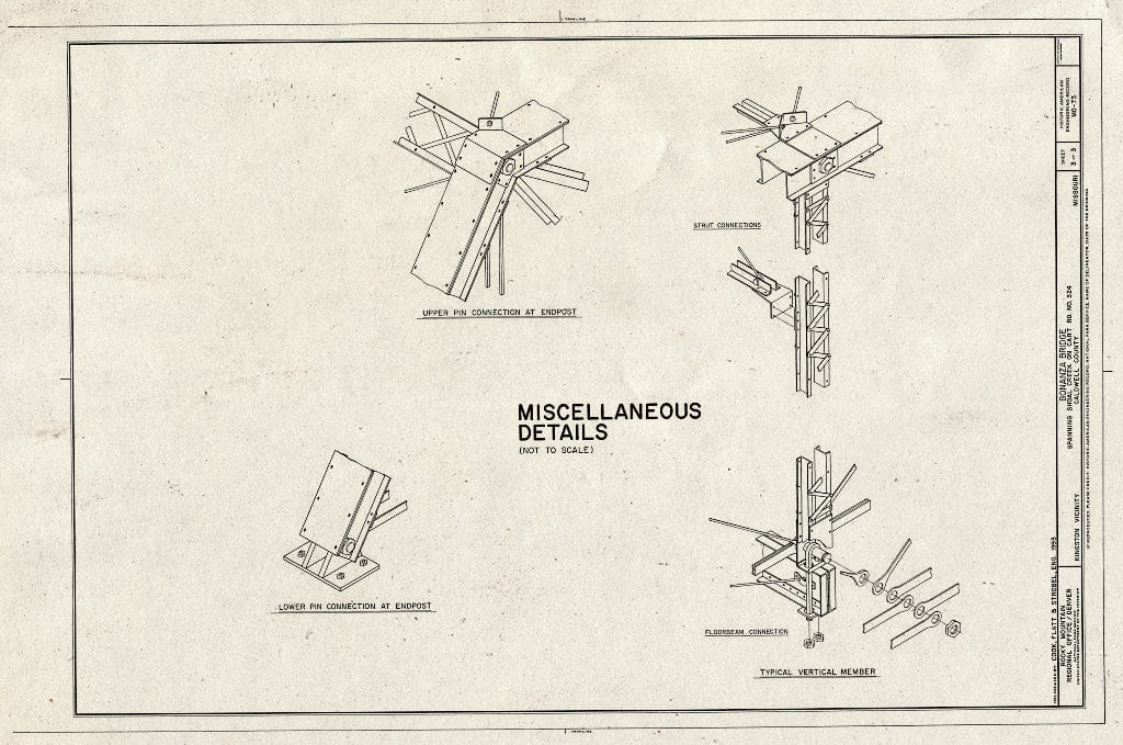 Blueprint HAER MO,13-KINTO.V,2- (Sheet 3 of 3) - Bonanza Bridge, Spanning Shoal Creek at CART Road 324, Kingston, Caldwell County, MO