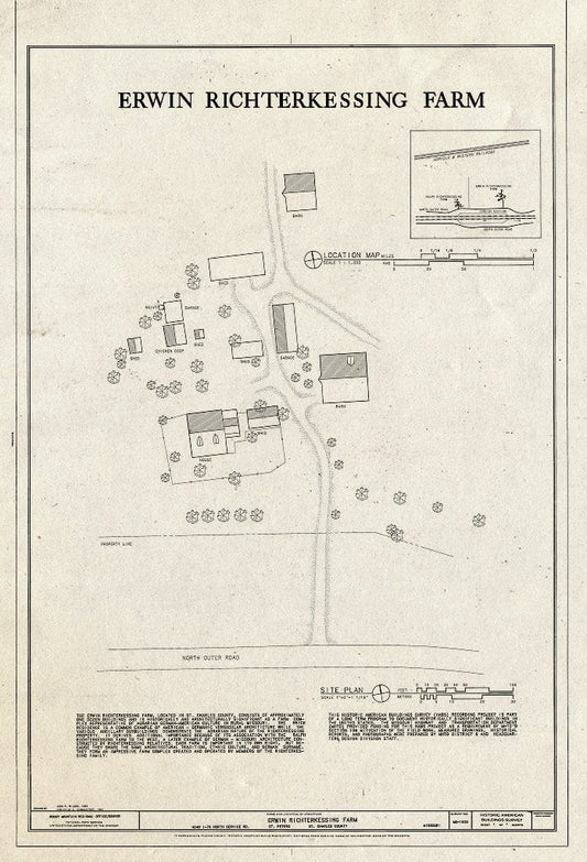 Blueprint HABS MO-1920 (Sheet 1 of 1) - Erwin Richterkessing Farm, 4540 I-70 North Service Road, Saint Peters, St. Charles County, MO