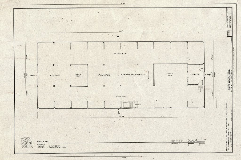 Blueprint HABS MO,95-AFT.V,1C- (Sheet 2 of 7) - White Haven, Barn, 7400 Grant Road, Affton, St. Louis County, MO