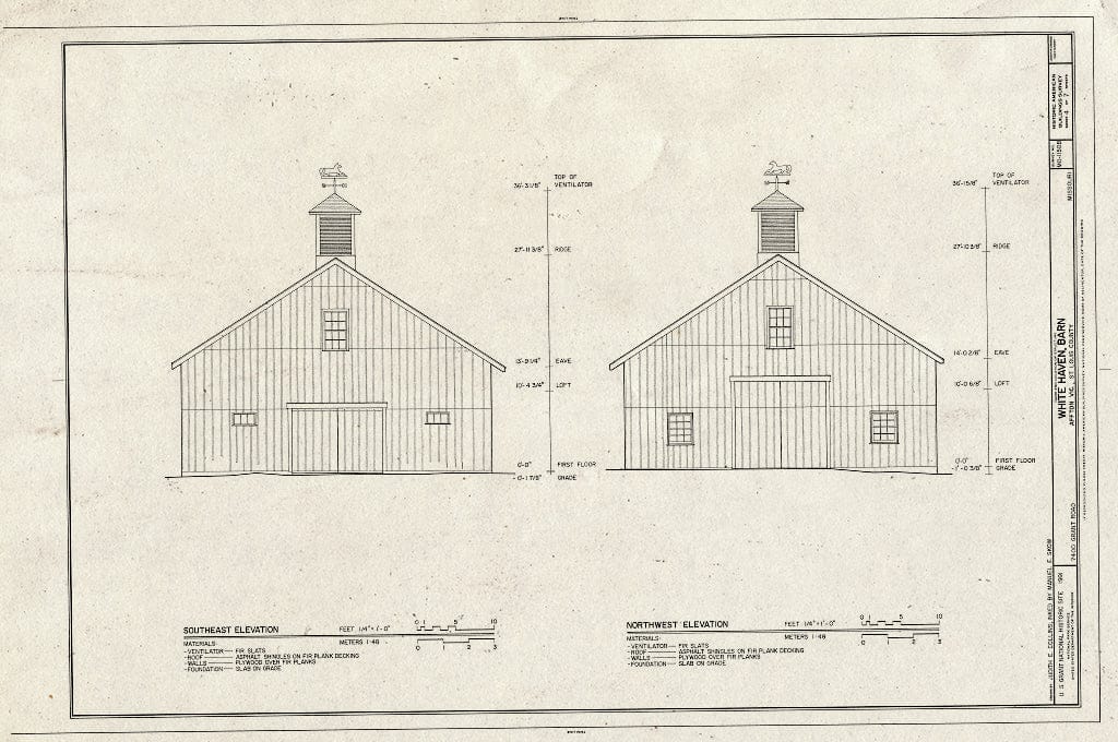 Blueprint HABS MO,95-AFT.V,1C- (Sheet 4 of 7) - White Haven, Barn, 7400 Grant Road, Affton, St. Louis County, MO